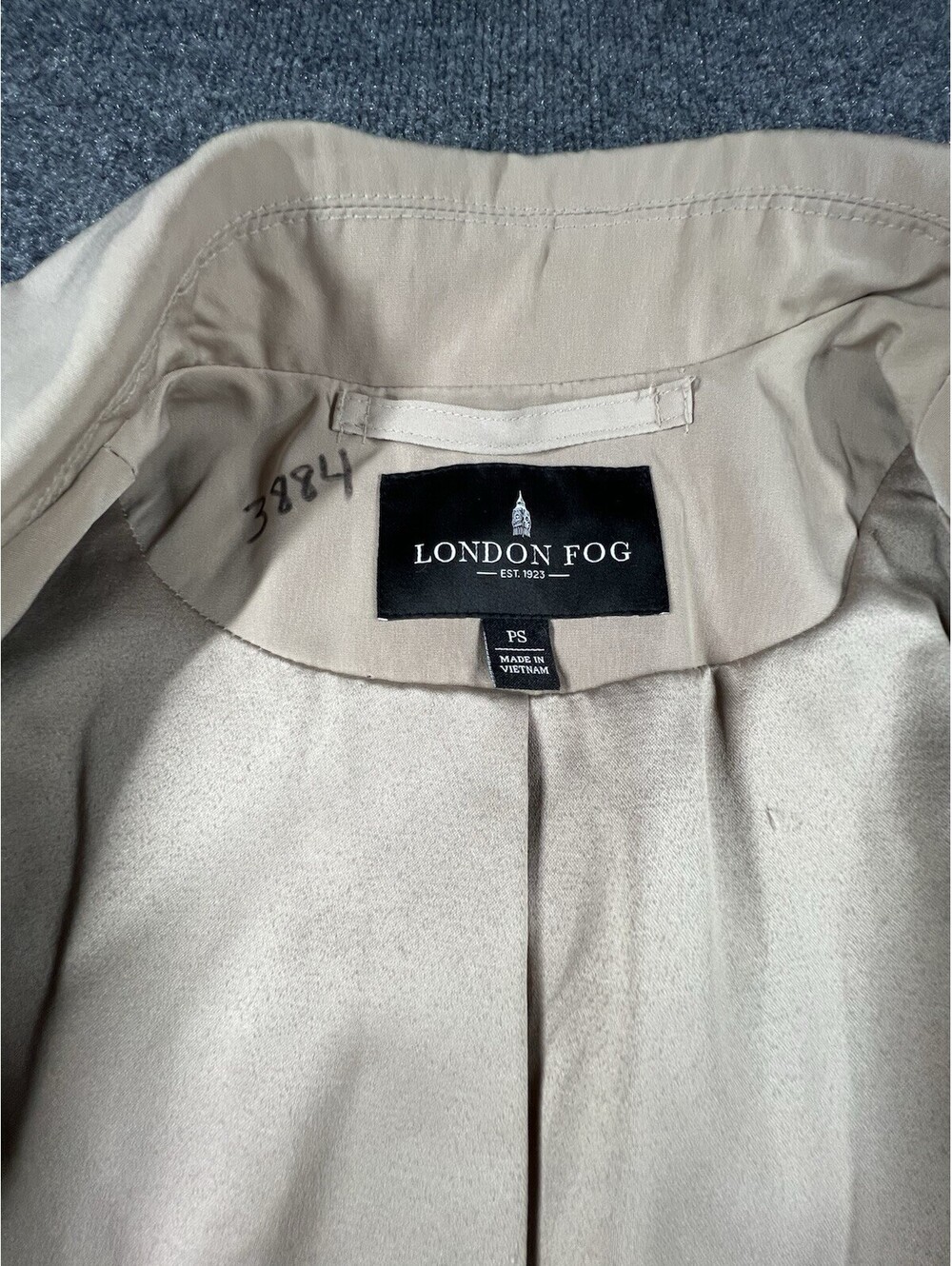 London Fog Women’s Petite Small Beige Belted Trench Coat Double Breasted - Picture 7 of 7